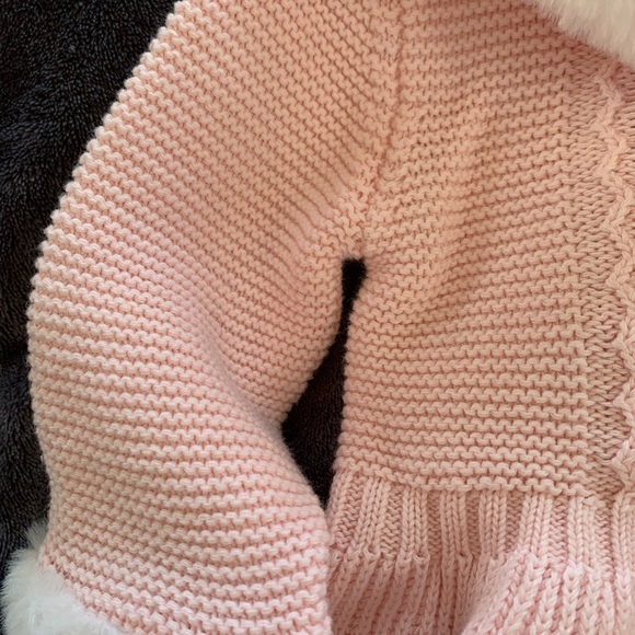 RACHEL ASHWELL DRESS W/ FUR TRIM COLLAR CUFFS PINK - Picture 10 of 11